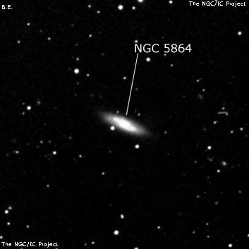 NGC 5864 - спиральная галактика с баром. Описание NGC 5864:, Галактика в созвездии Дева