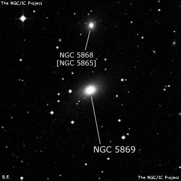 NGC 5869 - линзовидная галактика. Описание NGC 5869:, Галактика в созвездии Дева