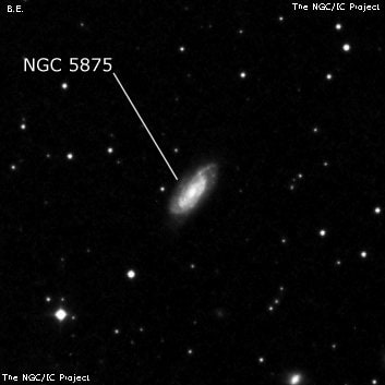 NGC 5875 - спиральная галактика. Описание NGC 5875:, Галактика в созвездии Волопас