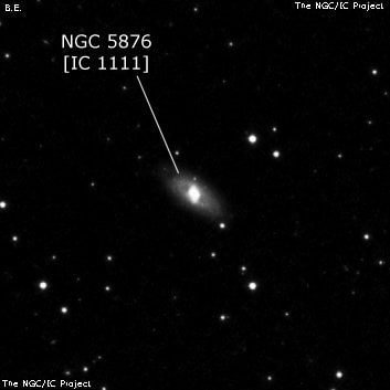 NGC 5876 - спиральная галактика с баром. Описание NGC 5876:, Галактика в созвездии Волопас