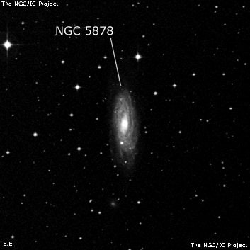 NGC 5878 - спиральная галактика. Описание NGC 5878:, Галактика в созвездии Весы