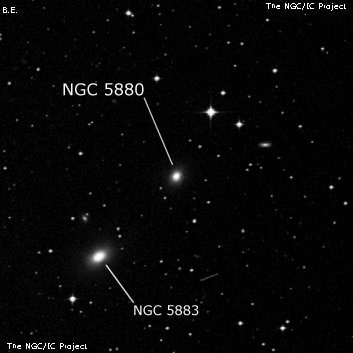 NGC 5880 - линзовидная галактика. Описание NGC 5880:, Галактика в созвездии Весы