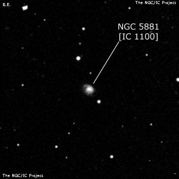 NGC 5881 - галактика. Описание NGC 5881:, Галактика в созвездии Дракон