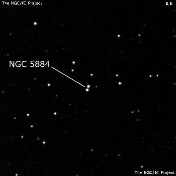 NGC 5884 - две звезды. Описание NGC 5884:, Двойная звезда в созвездии Волопас