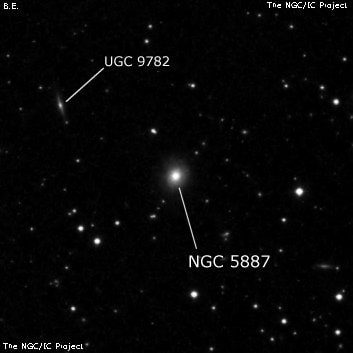 NGC 5887 - линзовидная галактика. Описание NGC 5887:, Галактика в созвездии Змея