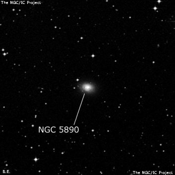 NGC 5890 - линзовидная галактика. Описание NGC 5890:, Галактика в созвездии Весы