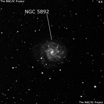 NGC 5892 - спиральная галактика с баром. Описание NGC 5892:, Галактика в созвездии Весы