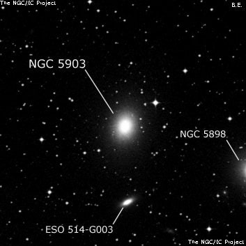 NGC 5903 - эллиптическая галактика. Описание NGC 5903:, Галактика в созвездии Весы