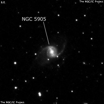 NGC 5905 - спиральная галактика с баром. Описание NGC 5905:, Галактика в созвездии Дракон