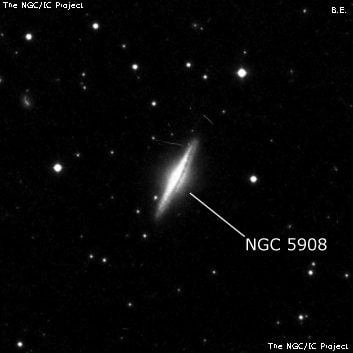 NGC 5908 - спиральная галактика. Описание NGC 5908:, Галактика в созвездии Дракон
