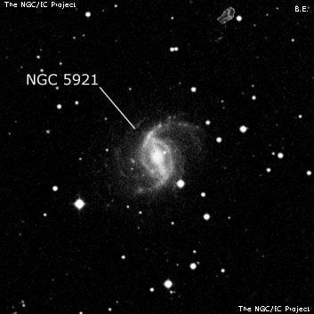 NGC 5921 - спиральная галактика с баром. Описание NGC 5921:, Галактика в созвездии Змея