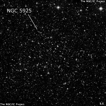 NGC 5925 - рассеянное скопление звёзд. Описание NGC 5925:, Рассеянное скопление в созвездии Наугольник
