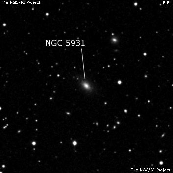 NGC 5931 - линзовидная галактика. Описание NGC 5931:, Галактика в созвездии Змея