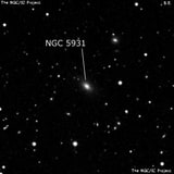 NGC 5931 - линзовидная галактика. Описание NGC 5931:, Галактика в созвездии Змея