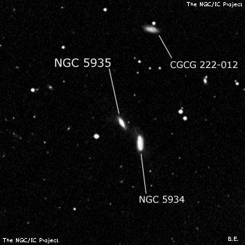 NGC 5935 - галактика. Описание NGC 5935:, Галактика в созвездии Волопас