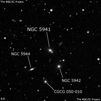 NGC 5941 - линзовидная галактика. Описание NGC 5941:, Галактика в созвездии Змея