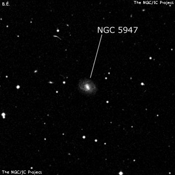 NGC 5947 - спиральная галактика с баром. Описание NGC 5947:, Галактика в созвездии Волопас