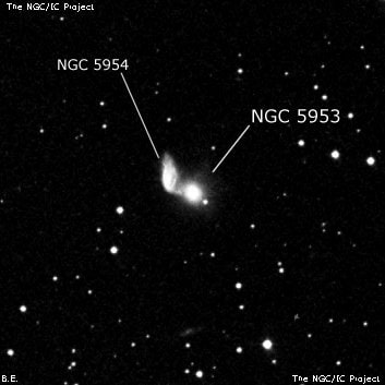 NGC 5953 - линзовидная галактика. Описание NGC 5953:, Галактика в созвездии Змея