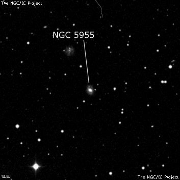 NGC 5955 - спиральная галактика с баром. Описание NGC 5955:, Галактика в созвездии Змея