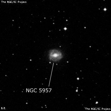 NGC 5957 - спиральная галактика с баром. Описание NGC 5957:, Галактика в созвездии Змея