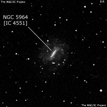 NGC 5964 - спиральная галактика с баром. Описание NGC 5964:, Галактика в созвездии Змея