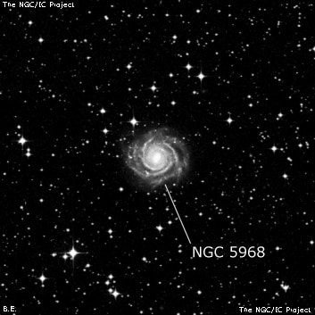 NGC 5968 - спиральная галактика с баром. Описание NGC 5968:, Галактика в созвездии Волк
