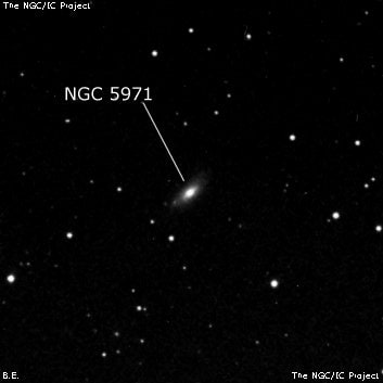 NGC 5971 - спиральная галактика. Описание NGC 5971:, Галактика в созвездии Дракон