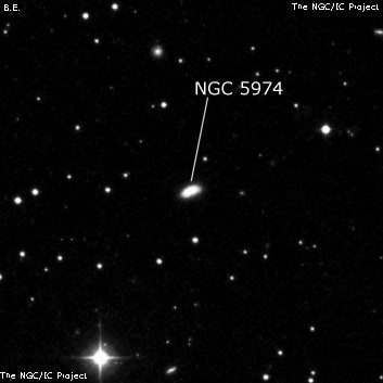 NGC 5974 - спиральная галактика. Описание NGC 5974:, Галактика в созвездии Северная Корона