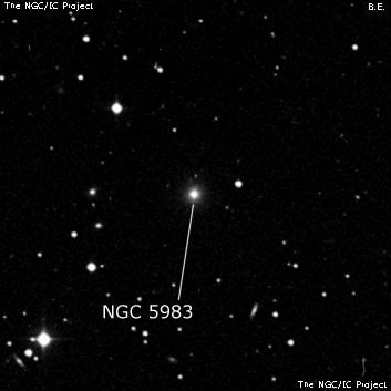 NGC 5983 - эллиптическая галактика. Описание NGC 5983:, Галактика в созвездии Змея