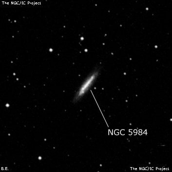 NGC 5984 - спиральная галактика с баром. Описание NGC 5984:, Галактика в созвездии Змея