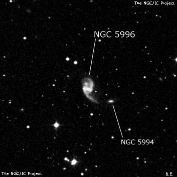 NGC 5996 - спиральная галактика. Описание NGC 5996:, Галактика в созвездии Змея