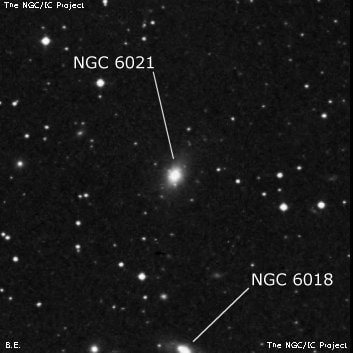 NGC 6021 - эллиптическая галактика. Описание NGC 6021:, Галактика в созвездии Змея
