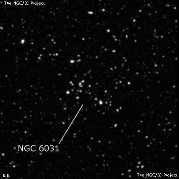 NGC 6031 - рассеянное скопление звёзд. Описание NGC 6031:, Рассеянное скопление в созвездии Наугольник