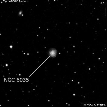 NGC 6035 - спиральная галактика с баром. Описание NGC 6035:, Галактика в созвездии Геркулес