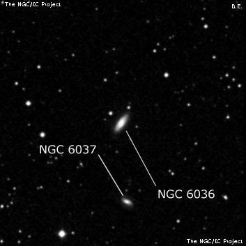 NGC 6036 - линзовидная галактика. Описание NGC 6036:, Галактика в созвездии Змея