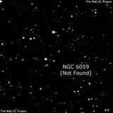 NGC 6059 - по указанным Генри Дрейером координатам, объект повторно не найден; . Описание NGC 6059:, Двойная звезда в созвездии Змееносец