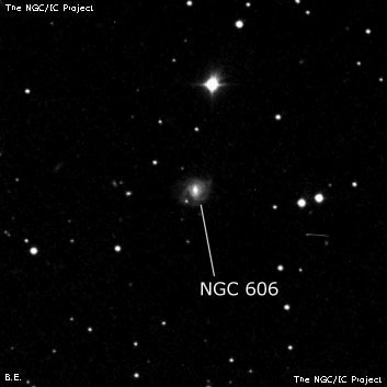 NGC 606 - спиральная галактика с баром. Описание NGC 606:, Галактика в созвездии Рыбы
