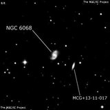 NGC 6068 - спиральная галактика с баром. Описание NGC 6068:, Галактика в созвездии Малая Медведица