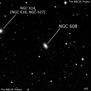 NGC 608 - галактика. Описание NGC 608:, Галактика в созвездии Треугольник
