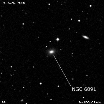 NGC 6091 - спиральная галактика. Описание NGC 6091:, Галактика в созвездии Малая Медведица