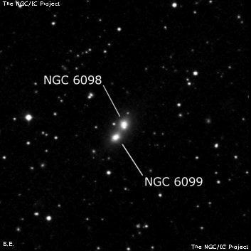 NGC 6098 - эллиптическая галактика. Описание NGC 6098:, Галактика в созвездии Геркулес