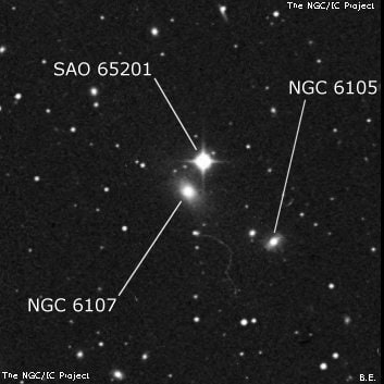 NGC 6107 - эллиптическая галактика. Описание NGC 6107:, Галактика в созвездии Северная Корона