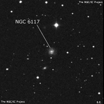 NGC 6117 - спиральная галактика. Описание NGC 6117:, Галактика в созвездии Северная Корона