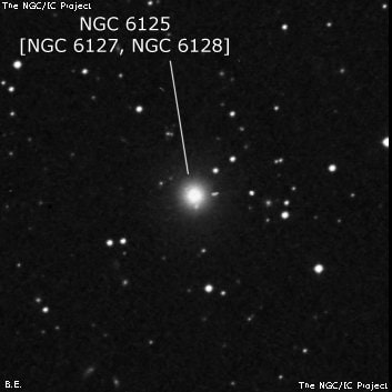 NGC 6125 - эллиптическая галактика. Описание NGC 6125:, Объект глубокого космоса в созвездии Дракон