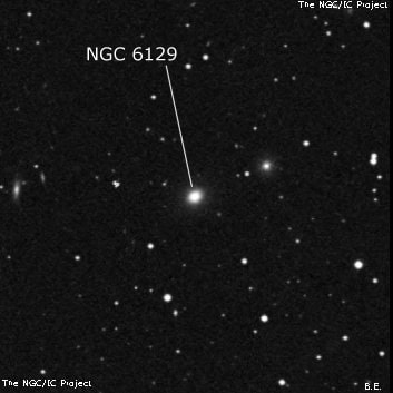 NGC 6129 - линзовидная галактика. Описание NGC 6129:, Галактика в созвездии Северная Корона
