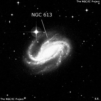 NGC 613 - спиральная галактика с баром. Описание NGC 613:, Галактика в созвездии Скульптор