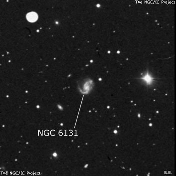 NGC 6131 - спиральная галактика с баром. Описание NGC 6131:, Галактика в созвездии Северная Корона