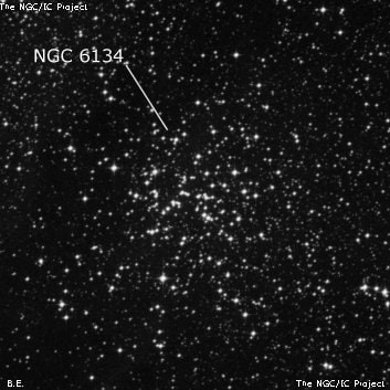 NGC 6134 - рассеянное скопление звёзд. Описание NGC 6134:, Рассеянное скопление в созвездии Наугольник