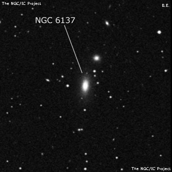 NGC 6137 - эллиптическая галактика. Описание NGC 6137:, Галактика в созвездии Северная Корона