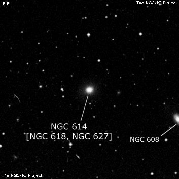 NGC 614 - линзовидная галактика. Описание NGC 614:, Объект глубокого космоса в созвездии Треугольник